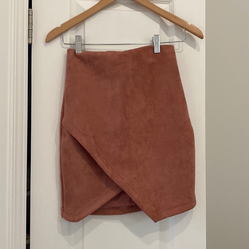 Rose Suede Mini Skirt